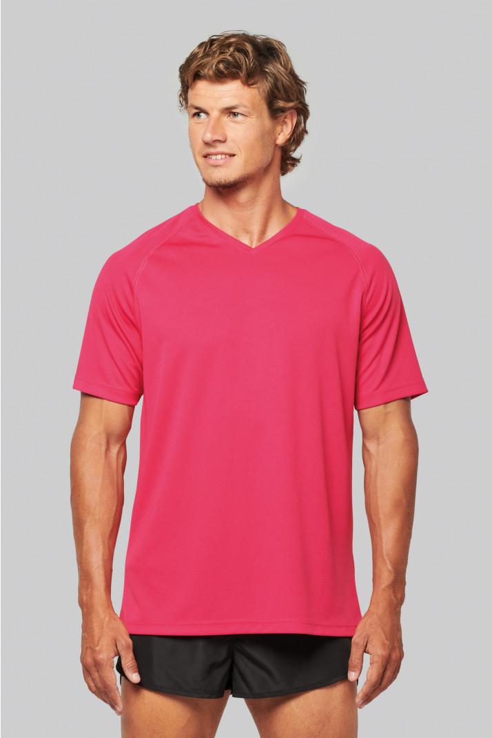t-shirt de sport homme col v, personnalisé, compiègne, thourotte, vêtements, logo