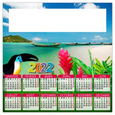 Calendrier Magnet- thème îles - Personnalisable