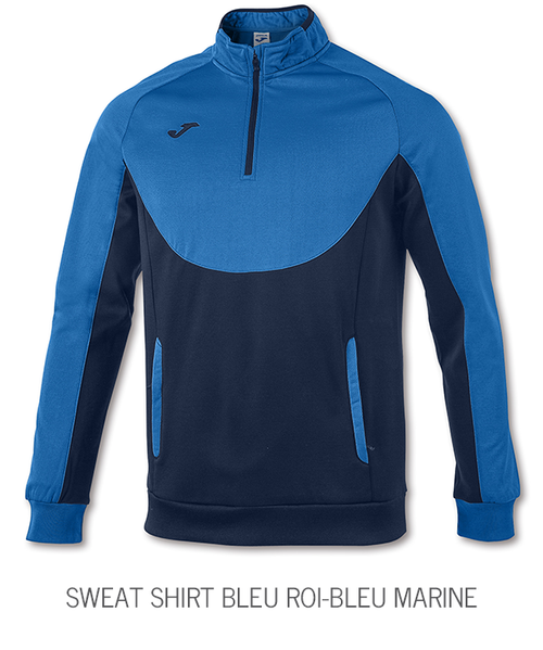 SWEAT SHIRT ESSENTIAL 1/2 FERMETURE À GLISSIÈRE BLEU ROI-BLEU MARINE